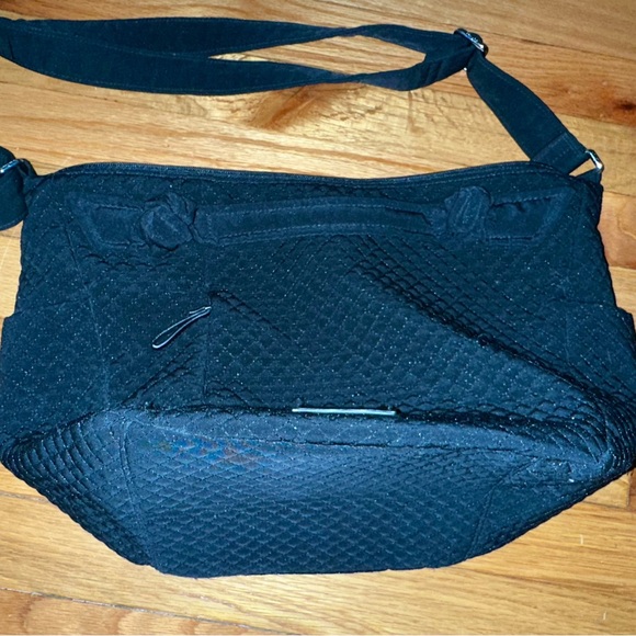 Vera Bradley Hadley On the Go Satchel Black Microfiber EUC - Picture 3 of 7